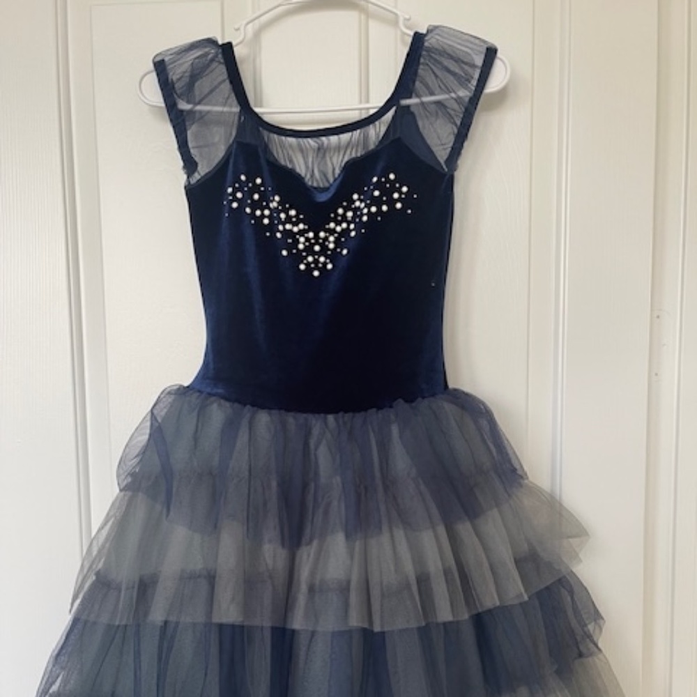 Curtain Call  Girls Ballet Tutu Dance Dress Up Costume Blue w/ Sequins